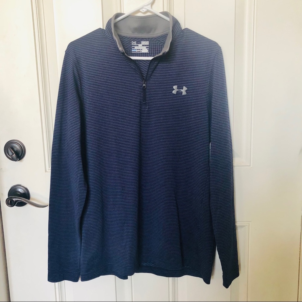 Under Armour Men’s Longsleeves Blue Stripes Medium